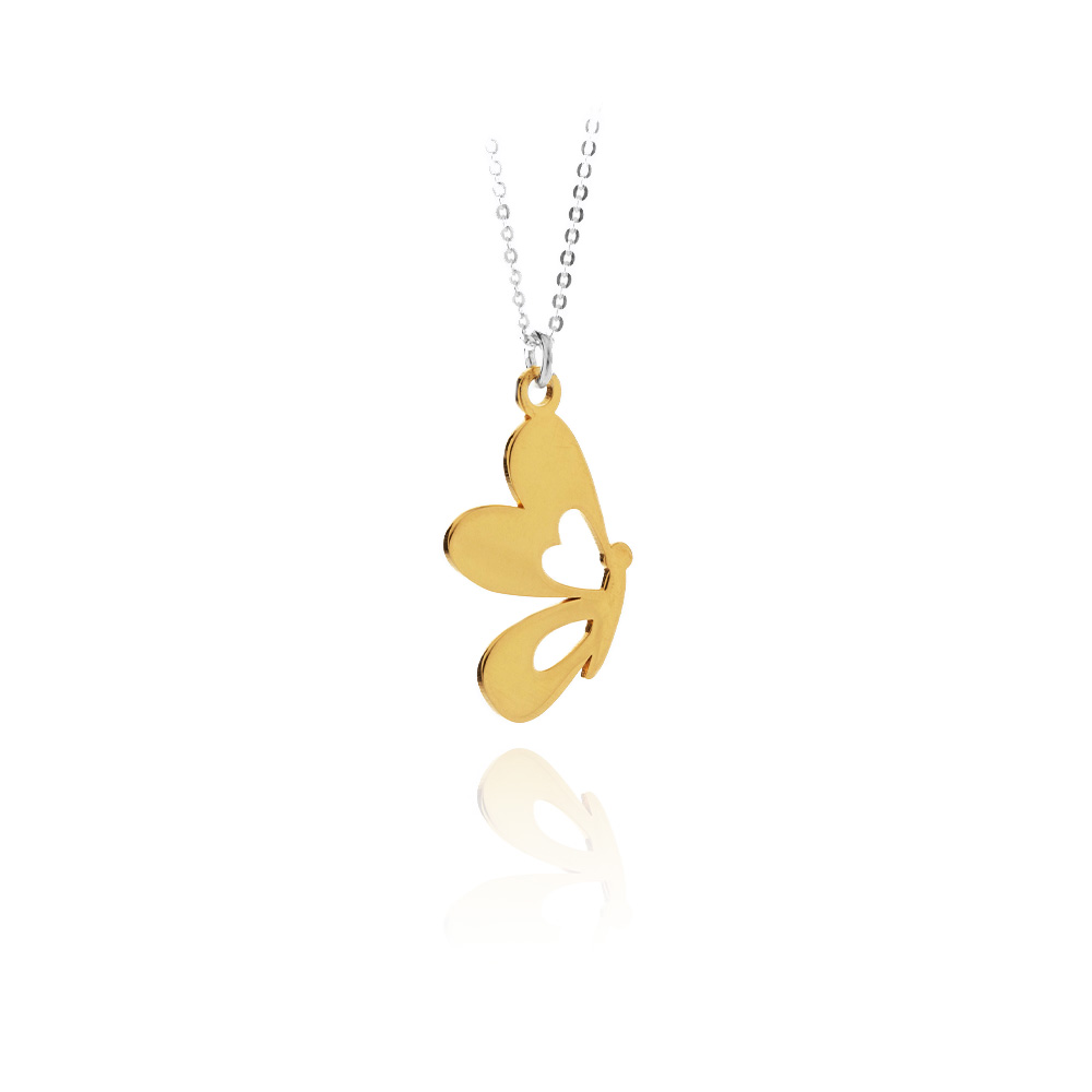 BUTTEFLY NECKLACE WITH ABSTRACT CONTOUR